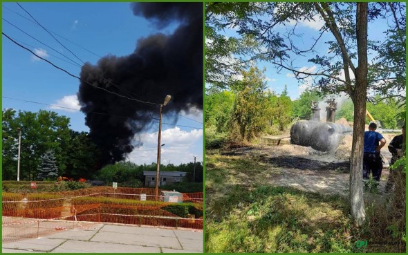 FOTO // Incendiu puternic la punctul de trecere a frontierei Sculeni